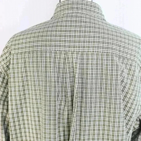 Men's Carhartt green/white check long sleeve button down collar shirt size XL - Picture 9 of 16